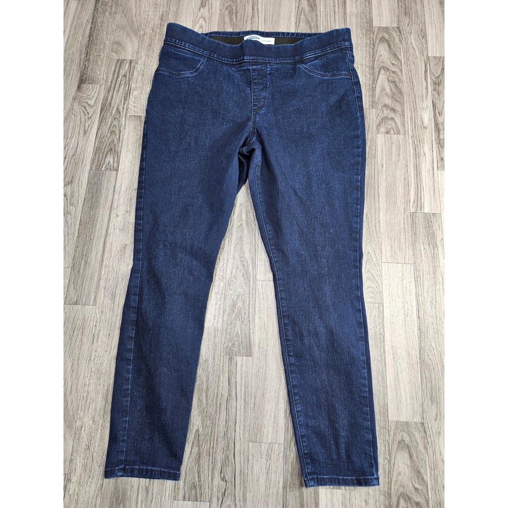 Old Navy Jeggings Women 16 Dark Blue Super Skinny Pull On Stretch Denim
